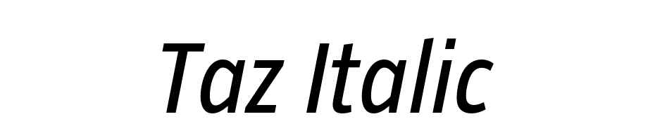 Taz Italic cкачати шрифт безкоштовно